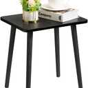 FORAOFUR Side Table, Modern Accent End Table with Wooden Legs, Easy to Assemble Mini Living Room Table for Sofa Bedroom, Minimalist Black Furniture for Small Apartments and Limited Spaces