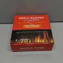 BBQ Gloves, BBQ Accessories 1472 Extreme Heat Resistant, Grilling Gloves Silicone Non-Slip Oven Mitts, Kitchen Gloves for BBQ, Grilling, Cooking, Baking-1 Pair 14inch (One Size Fits Most(Long Cuff), Black Red)