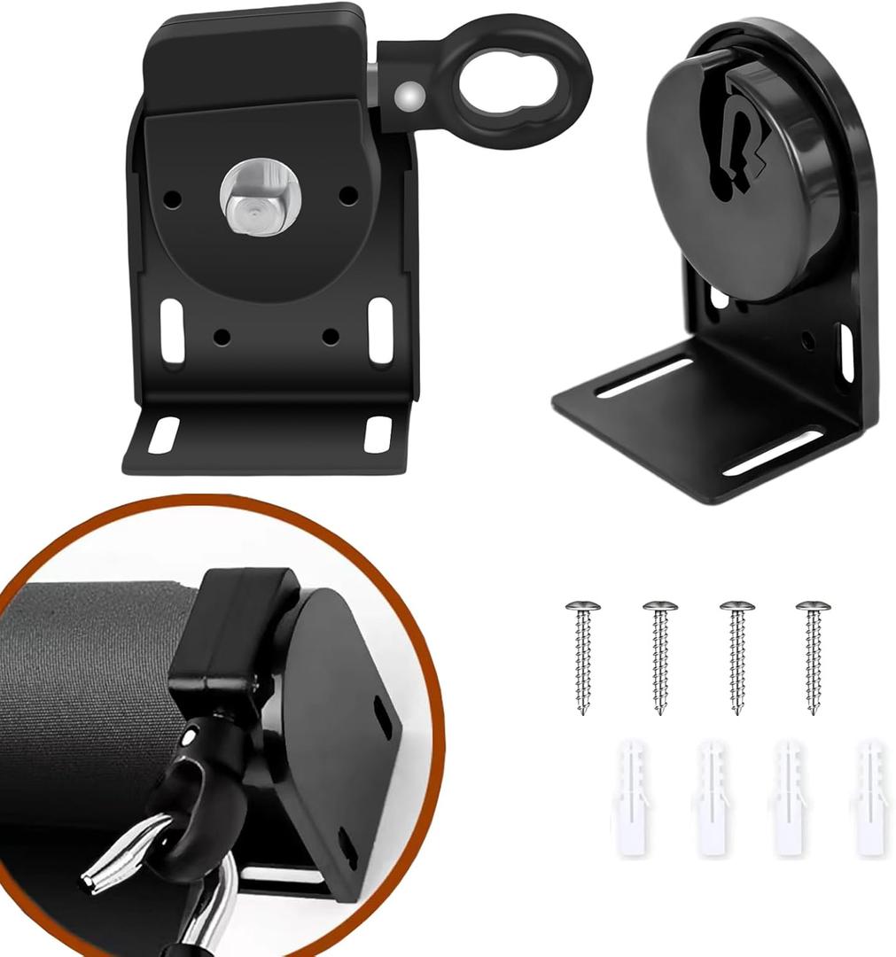 Sun Shade Replacement Parts, Cordless Crank Kit, Roller Blind mounting Bracket,for Coolaroo Exterior Roller Shade Replacement Parts, Outdoor Blinds,Roller Shades (1, Black), SRDPFFK1-01