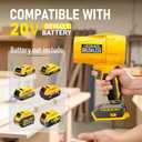 Cordless Leaf Blower for DeWALT 20V Battery,580000RPM Brushless Turbo Jet Blower with 3 Nozzles, Lightweight Handheld Blower for Patio, Lawn, Yard, Leaves, Dust, Garage & Snow Cleaning (No Battery)