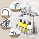 DELLAN Hanging Shower Rack, Shower Organizer Hanging for Bathroom, Shower Rack with Hooks Over the Door, Bathroom Shower Caddy and Basket(Black)