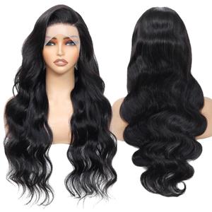 Lace Front Wigs Human Hair Body Wave, Natural Black, 24 inch | Human Hair