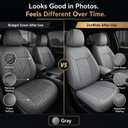 Gray Thick Nappa Leather Automotive Front Car Seat Covers Set of 2
