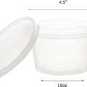 [48Set - 16oz.] Plastic Deli Food Storage Containers With Plastic Lids, Disposable togo containers for soup, Meal Prep, Slime | BPA Free | Stackable | Leakproof | Microwave | Dishwasher | Freezer Safe