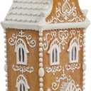 Braxio Indoor Christmas Decorations Resin Gingerbread House with LED Light - Winter Holiday Home Decor Gift for Men, 6.5 x 5.5 x 13.5 Inch