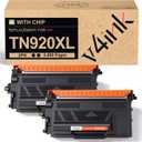 v4ink TN920XL Compatible Toner Cartridge Replacement for Brother TN920XL TN 920XL TN920 for Use in Brother HL-L5210DN HL-L5210DW HL-L6210DW HL-L6217DW MFC-L5710DW MFC-L5915DW Printer Black 2-Pack