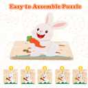 4 x Easter Wooden Puzzles for Toddler - 4 Pack Basket Stuffers Fillers Puzzle Toys for Boys Girls, Jigsaw Learning Educational Gifts Party Favors for Kids