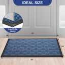 Mibao Front Door Mat, Heavy Duty Durable Welcome Mat for Outdoor Indoor, Dirt Trapper Waterproof Super Absorbent Door Mat for Entryway Outside Patio Porch, 35.5" x 24", Blue
