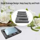 Silicone Soap Dish,Self Draining Soap Holder Perfect for Shower,Bathroom Sink,Kitchen Sink & Travel,Non-Slip Bar Soap Holder Extend Soap Life,Keep Soap Bars Dry & Easy Cleaning Grey-2Pcs