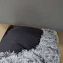 36 inches Donut Dog Bed for Large Dogs - Calming Fluffy Round Pet Bed with Removable & Washable Cover,Fits up to 80 lbs Pets (Dark Grey,Large)