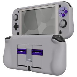 playvital ZealProtect Protective Case for Nintendo Switch Lite, Hard Shell Ergonomic Grip Cover for Nintendo Switch Lite w/Screen Protector & Thumb Grip Caps & Button Caps - Classics SNES Style