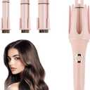 JAMIEWIN Automatic Hair Curler, 28mm Rotating Curling Iron with 3 Temperatures, Fast Heating Curling Tongs Anti-Scald, Anti-Tangle Curling Wand with Negative Ions for Medium Long Hair Blue (1 Curling Barrels)