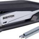 Bostitch Office InPower Desktop Eco-Friendly Stapler, One-Finger Technology, Jam-Free, Includes 210 Staples, Black (1100) (Gray)