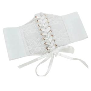 Corset Women's Wide-Brimmed Retro-Style Corset Belt with Floral Embroidery