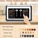 4 Slice Toaster Touch Screen, Stainless Steel Toasters Digital Timer, Dual Control Panel Toasters, 8 Shade Settings 6 Bread Types for Bagel, Cancel, Defrost 1650W Black