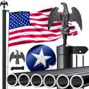 Heavy Duty 20 FT Flag Pole, 100 MPH Wind Resistant, Thick Aerospace Aluminum, Includes 5x3 ft Nylon Embroidered Flag, In-Ground Outdoor Flagpole Kit for House, Garden & Commercial