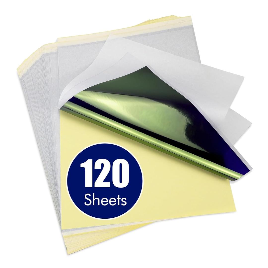 Tattoo Transfer Paper, 120 Sheets Tattoo Stencil Paper, Stencil Paper for Tattooing - A4 Size, 4 Layers Thermal Transfer Paper DIY Tattoo (120PCS)