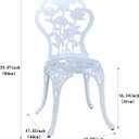 C/G 3-Piece Bistro Set - Outdoor Patio Table Set, Anti-Rust Cast Aluminum, White