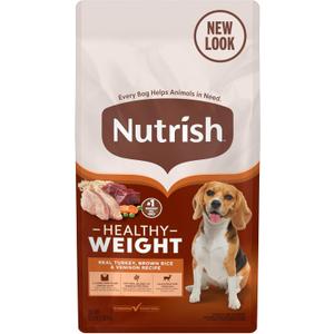 Nutrish Dry Dog Food, Turkey, Brown Rice & Venison Recipe for Weight Management, 5.5 Pounds