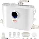 VEVOR 900W Macerator Pump, 48 GPM Flow, 40 ft/12 m Head, Macerator Sewerage Toilet Pump with 4 Water Inlets, Waste Water Disposal Upflush Machine for Toilet, Basement, Shower, Sink, Laundry, Bathtub