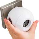 Child Safety Door Knob Cover (3 Pack) Hard-to-Remove Dual-Lock Door Handle Covers for Kids - Reusable Baby Proof Door Knob Locks - Installs Easily, No Tools Needed (White)