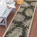 Rugshop Leaf Design for Patio Rugs,Deck Rugs,Balcony Rugs Indoor/Outdoor Runner Rug 2' 3" X 6' Blue