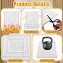 Nuanchu 90 Pcs Drop Ceiling Tiles 12 x 12 Inch PVC Ceiling Tiles Glue up Cuttable Paintable DIY Wall Panels 3D Decorative for Bathroom Interior Kitchen TV Background (White)