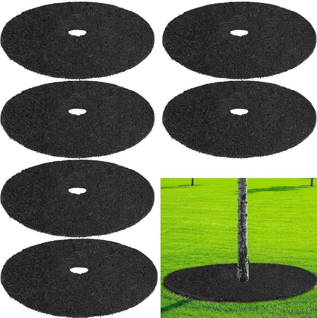 Peryiter 12 Pcs Rubber Mulch Tree Ring Protector Mat Weed Barrier, 12 in
Heavy Duty Rubber Mulch Rings For Trees, Round Tree Protector Mat for Weed Grass Control & Root Protection Lawn Care
