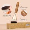 DUcare Angled Foundation Brush for Flawless Makeup Application Professional Liquid, Cream Powder Foundation Brush with Dense Bristles - Contoured for Precise Blending and Buffing