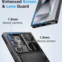 BXYJY for Samsung Galaxy S24 Ultra Case Wallet, Built-in Card Holder (4-5 Cards) & Slide Camera Cover & Kickstand, Military Grade Protection, Rugged Silicone Case for Galaxy S24 Ultra 2024 Only, Black