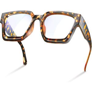 livho Oversized up to 99% Blue Light Blocking Glasses for Woman - Rectangle Fashion Glasses for Computer, Chic Preppy Frame