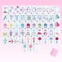 160 Pink Printed American Mahjong Game Set with Carrying Bag and Accessories, 1.2’’ Mahjong Tiles Set