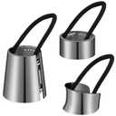 Yaomiao 3 Pieces Metal Circle Hair Cuff Elastic Hair Band Ties Ponytail Holder Rope Accessory for Women, 3 Styles(Black)