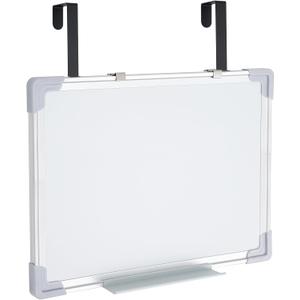 Lincia 24 x 20 Inch Over The Door Whiteboard Hanging Dry Erase Board for Door 4 Adjustable Heights Aluminum Frame Small White Board for Dorm Home Office Cubicle Wall, Horizontal Vertical Installation