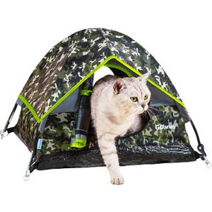 GDanes Camouflage Cat Tent, Cat House Bed for Indoor Cats with Soft Pad
22 x 22 x 16 Inch, Portable Small Dogs House, Built-in Soft Cushion, Ventilated & Easy to Monitor Pets