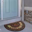 Cedilis Half Round Door Mat, 24 x 36 Inch Front Door Mat, Semi Circle Non-Slip Outdoor Door Mats, Half Circle Rug for Outside Entry, Heavy Duty Rubber Doormat, Low-Profile Welcome Entrance Way Rug