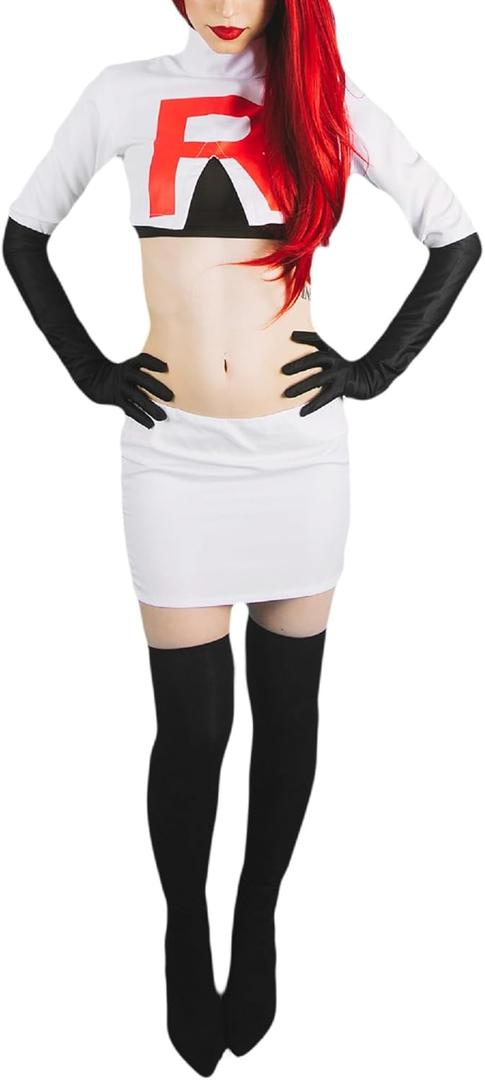 DAZCOS Women US Size Cosplay Costume Outfit with Gloves and Socks Halloween Costume (Medium)