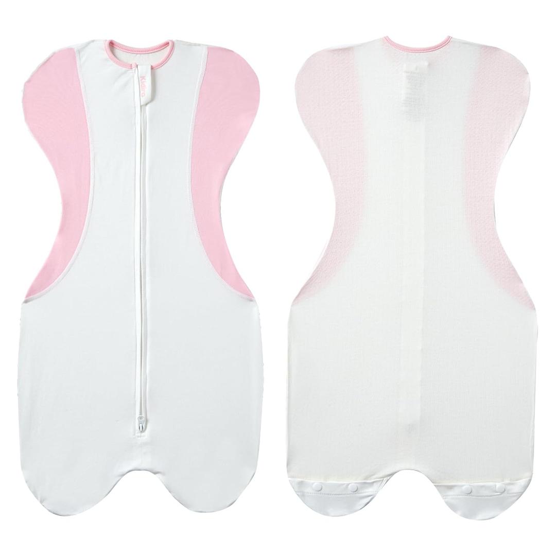KIDIRA Swaddle for Newborns, Baby Swaddles 0-3 Months 5-13lb Breathable Fabric Design, Arms Up Swaddle 0-3 Months Newborn, Promotes Healthy Hip Development, 2-Way Zipper&Foot Buttons, 1Pack, Pink