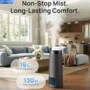 DREO 16L Smart Humidifier Large Room 1000 ft, 130H Cool Mist Air Humidifiers for Bedroom Plants Baby, Top Fill, Remote/Touch/Voice & APP Control, Clean Tank Technology, 30dB, HM755S Grey