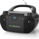 MONODEAL Cassette Tape Player with Bluetooth, Boom Box CD Player AM FM Radio, Multi-Functional CD and Cassette Player Combo,Tape Recording,USB/AUX,AC/DC Power,Headphone Jack for Gift