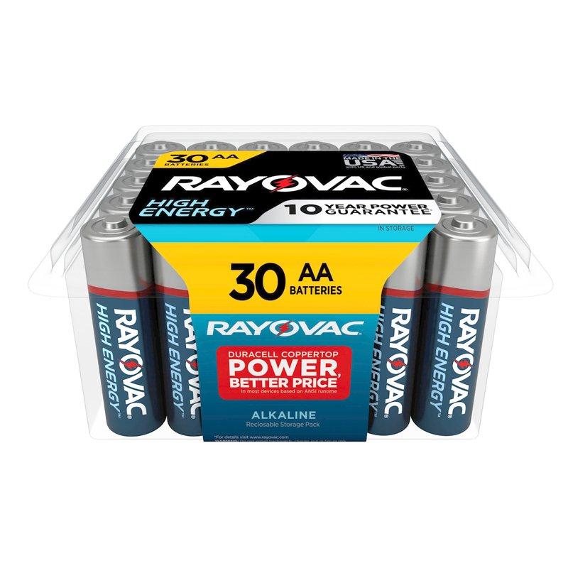 Rayovac High Energy AA Alkaline Battery (30-Pack)
