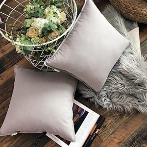 Jeanerlor SureGuard Pillowcase Cousion Cover Decor Cotton Linen with Unique Design to Embellish Study Room/House/Office Set of 1, 20"x20"(50 x 50cm), Silver Grey