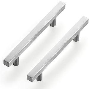 Ravinte Brushed Nickel Cabinet Handles 25 Pack 4-1/2 inch Satin Nickel Square Cabinet Pulls Silver Hardware for Kitchen 7 inch Overall Length Stainless Steel Drawer Pulls