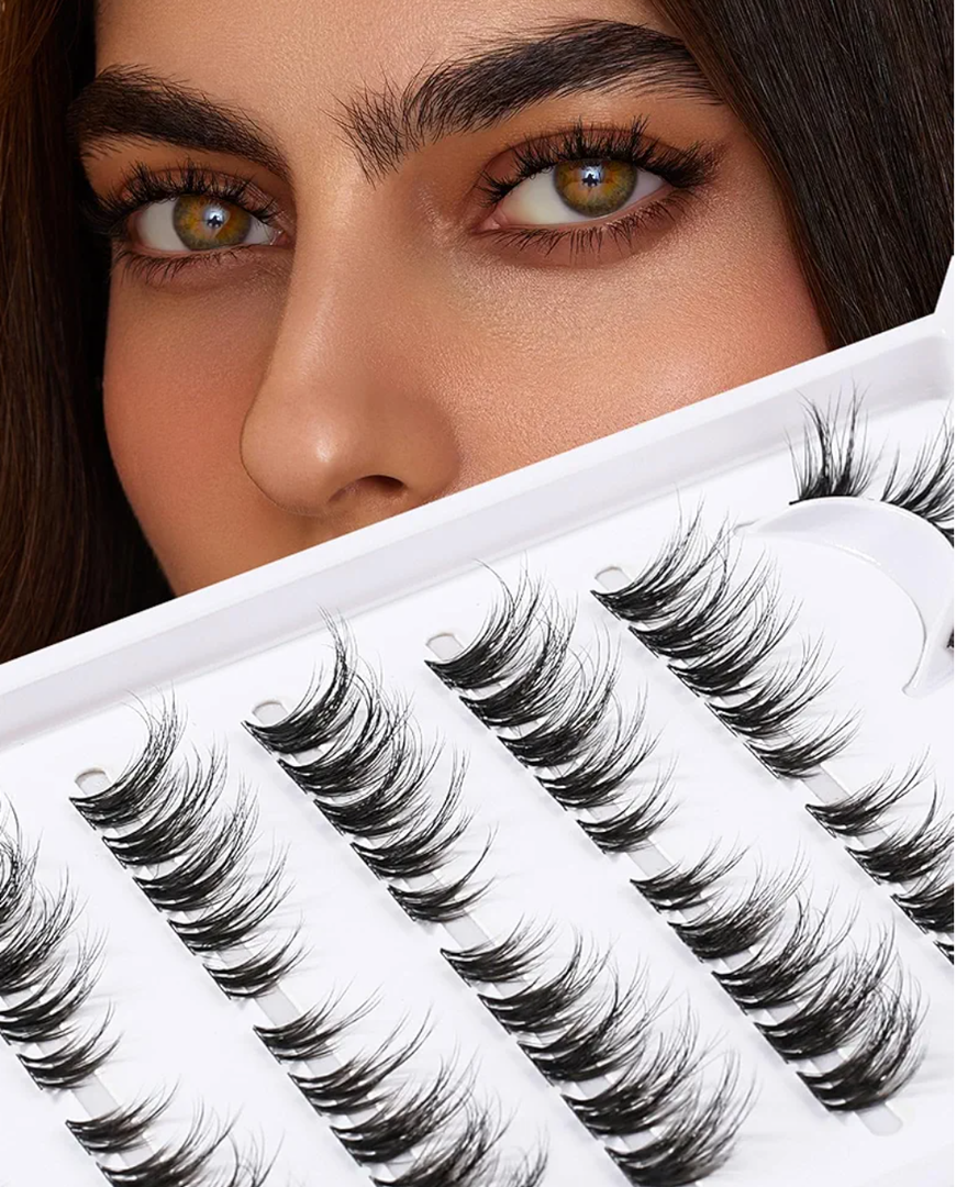 Pack Of 5 Lash Clusters 7 Pairs Cluster Lashes Natural Look DIY Lash Extension Lashes That Look Like Extensions Wispy Lashes Fluffy Eyelash Clusters Thin Band & Soft