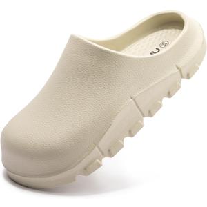 Women's Arch Support EVA Garden Shoes for Women - Comfort Waterproof Slip-on Outdoor Beach Mules Sandal Ladies Classic Closed Toe Clogs (Beige), 9/10