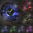 12'' Kitchen Vinyl Record Wall Clock 7 Kinds of LED Color, Kitchen Heart Home Theme Wall Clock Night Light Silent Non Ticking Coffee Bar Wall Watch Clock for Women Wife Restaurant Dining Room