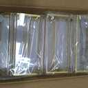 Floroom 6 Pack 5x7 Inch Clear Acrylic Sign Holders, Double-Sided Gold Display Stand Picture Frames for Table Numbers, Menus, Flyers, Weddings, and Offices
