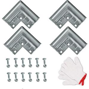 4-Pack Heavy-Duty Aluminum Gate Elbows 90 Corner Brackets 1-3/8" Outdoor Diameter Pipe Fitting for Chain Link Fence Gates | Rustproof & Easy Snap Installation