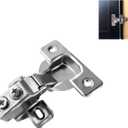 Berta 4 Pack, 1/2" Overlay Hinges, 45mm Stainless Steel Quiet 3D Soft Close Concealed for Face Frame Door  Frameless Door, 105 Open Angle Kitchen Replacement, Self Closing Hidden, Satin Nickel