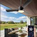 28 inch Plug-in Ceiling Fan Light with16.5ft long cord, Gazebo fan light Dimmable 3CCT LED,Reversible,Portable Hook Design for Bedroom Garage Tent Porch Kitchen patio